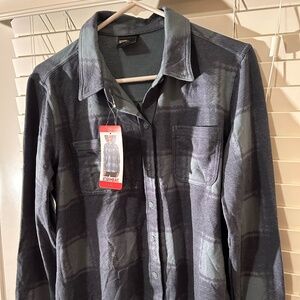 32 Degrees Heat Blue Long Sleeve Button Down Shirt Women's Size M